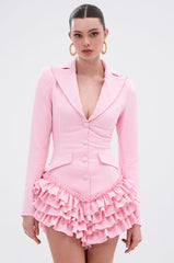 STRICTLY BUSINESS BLAZER ROMPER IN PINK