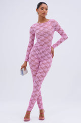 FROM DAY TO NIGHT LACE JUMPSUIT IN LIGHT PINK