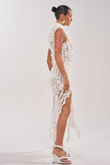 FOR THE FRILL OF IT MINI DRESS IN WHITE