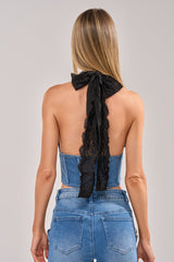LACED UP DENIM CORSET