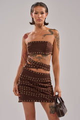 PARTYS HERE SUEDE CUTOUT MINI DRESS