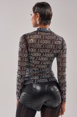 J'ADORE EMBELLISHED MESH TOP