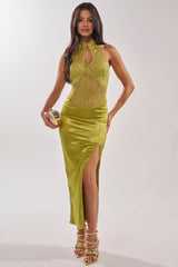 EVANGELINA SATIN MAXI DRESS