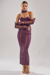 WHAT THE HELLY PU MIDI DRESS