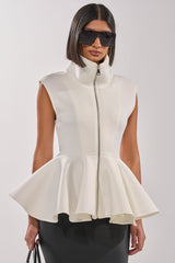 LOTTIE NEOPRENE PEPLUM VEST
