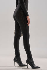 TWINKLING LIGHTS RHINESTONE MESH LEGGINGS IN BLACK