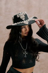 PEARL PLEASE EMBELLISHED BRIM HAT