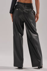 FAUX STRETCHY LEATHER TROUSER