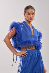 MODERN JAM SWEATSHIRT WITH TULLE IN ROYAL BLUE