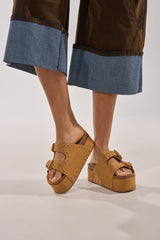 AZALEA WANG ALGEDI TAN PLATFORM SANDAL
