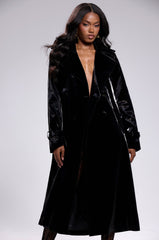 ONYX LIQUID VELVET TRENCH