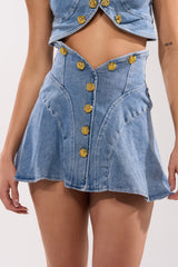 GIVE IT TO ME BABY DENIM MINI SKIRT