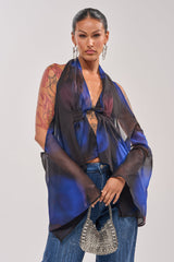 FLY AWAY TIE FRONT BLOUSE