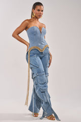 SHOW IT OFF DENIM CORSET