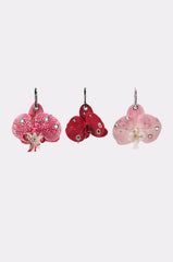 PIERCED ORCHID FLOWER KEYCHAIN SET