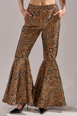 GET IN MOTION BROCADE FLARE TROUSER