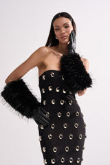 STAY EXPENSIVE FAUX FUR GLOVES
