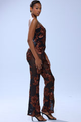 LAY IT LOW PRINTED MESH JUMPSUIT