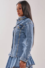 SHOULD'VE KNOWN BETTER STUDDED DENIM JACKET