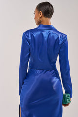 IN THE CLOUDS SATIN BLAZER