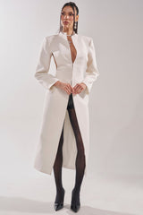 WHEREVER YOU ARE CUTOUT TRENCH IN WHITE