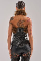 ARE YOU FOR REAL FUR TRIM CORSET