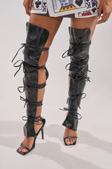 AZALEA WANG KRISTINE BLACK STRAPPY UPPER GLADIATOR SANDAL