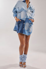 AZALEA WANG KYVELISA BLUE WEDGE OPEN TOE BOOTIE