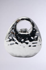 LOVE MY VIBE HAMMERED CHROME PURSE