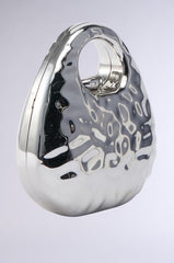 LOVE MY VIBE HAMMERED CHROME PURSE