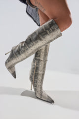 AZALEA WANG MADEYE SNAKE STILETTO BOOT