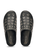 AZALEA WANG MARSHA BLACK GROMMET DETAIL FLAT