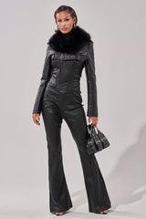 HOT GIRL PU JUMPSUIT