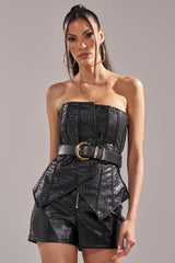 CLASSY GIRL FAUX LEATHER CORSET