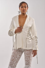 PRETTY PLEASE LACE UP BLAZER