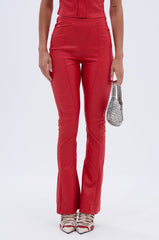 BIG CITY LIVIN FAUX LEATHER LEGGING IN RED