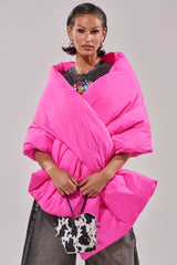 WRAPPED UP PUFFER SCARF IN PINK