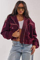 PAYTON VELVET DENIM BOMBER