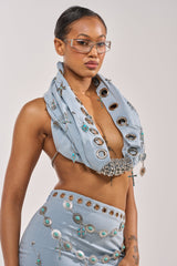 FESTIVAL GIRLY COWL NECK BLOUSE