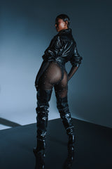 ALEX RHINESTONE MESH JUMPSUIT