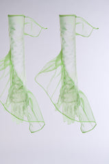ELEGANCE RUFFLE GLOVES IN LIME