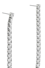 RHINESTONE DROP EARRING IN SILVER