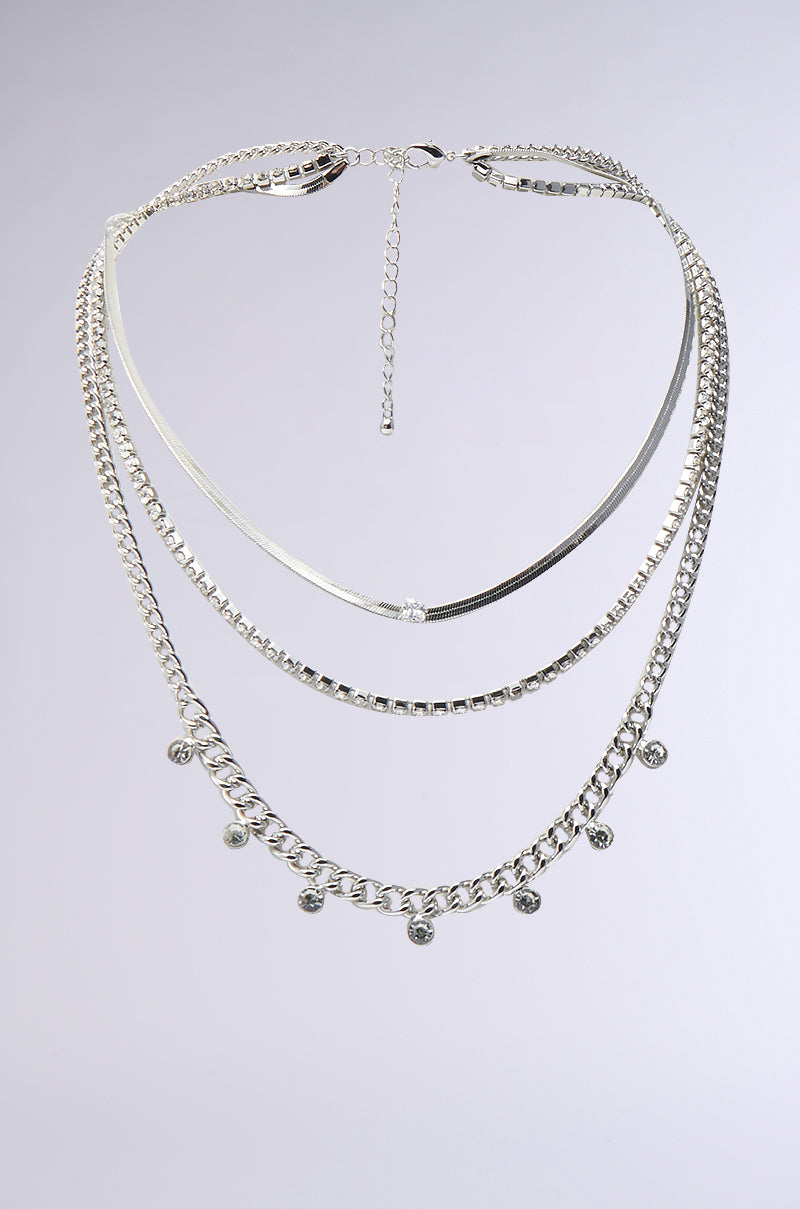 LAYERED UP SILVER NECKLACE