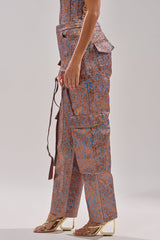 CHECK IT OUT BROCADE BRONZE TROUSER