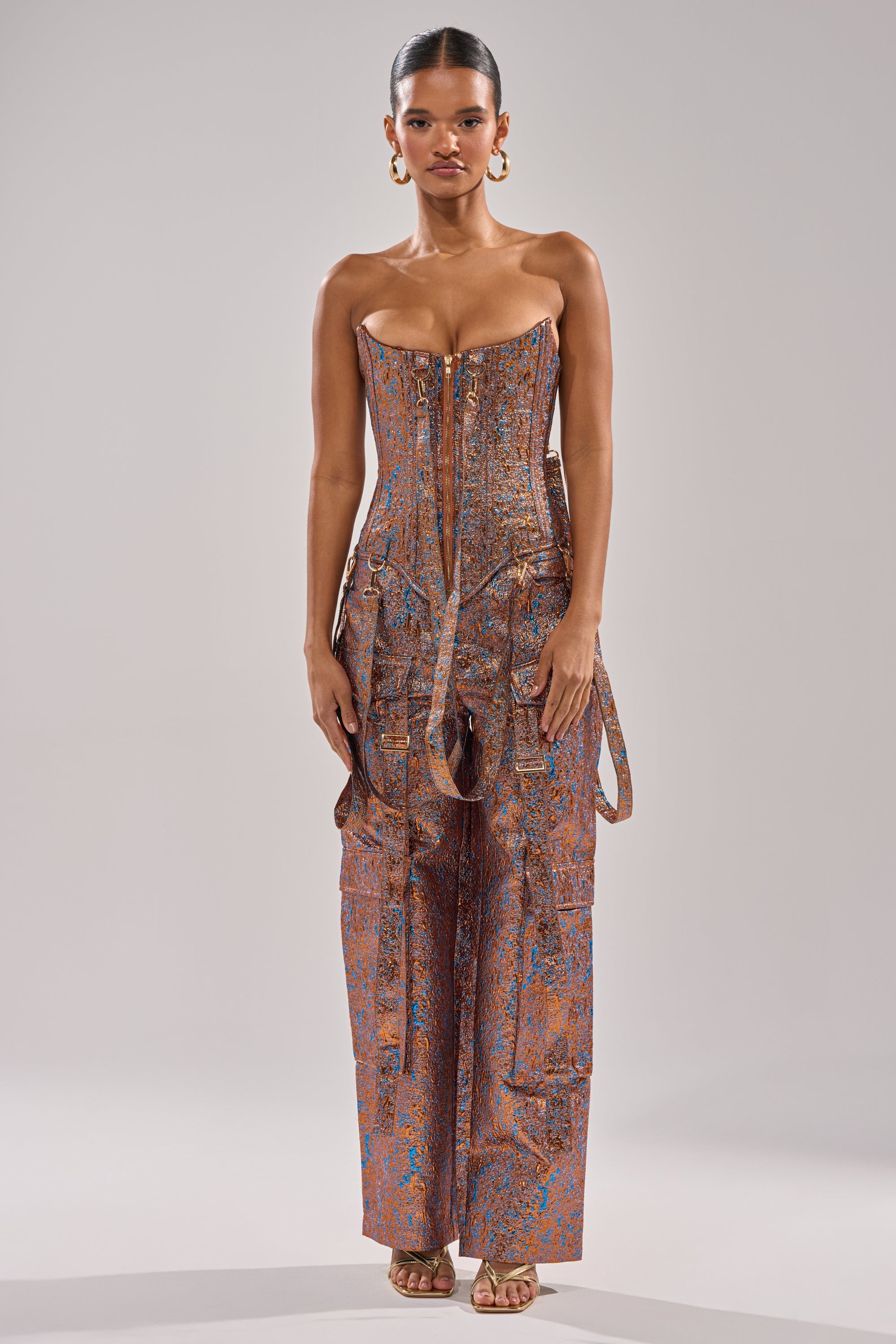 CHECK IT OUT BROCADE BRONZE TROUSER