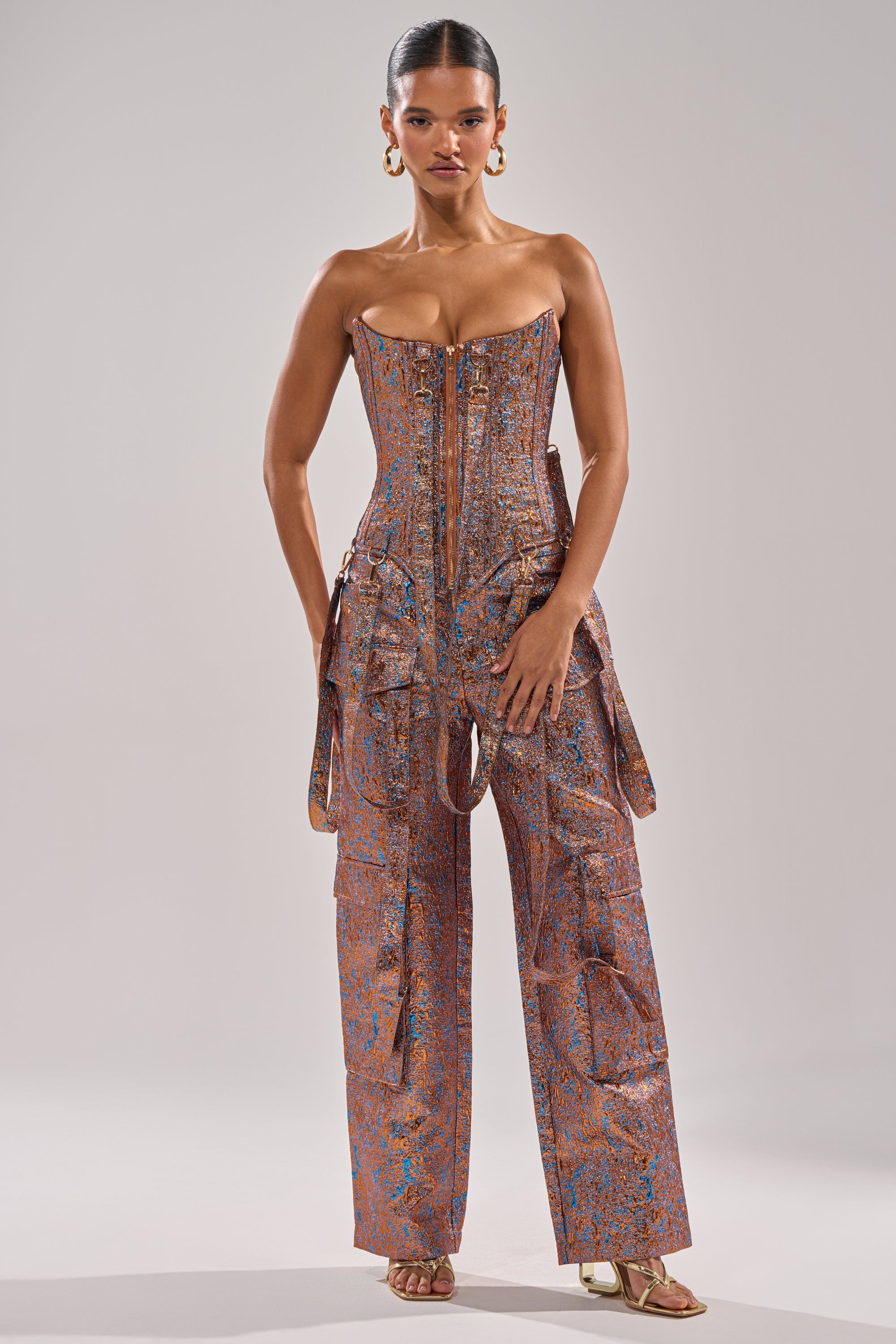 CHECK IT OUT BROCADE BRONZE CORSET