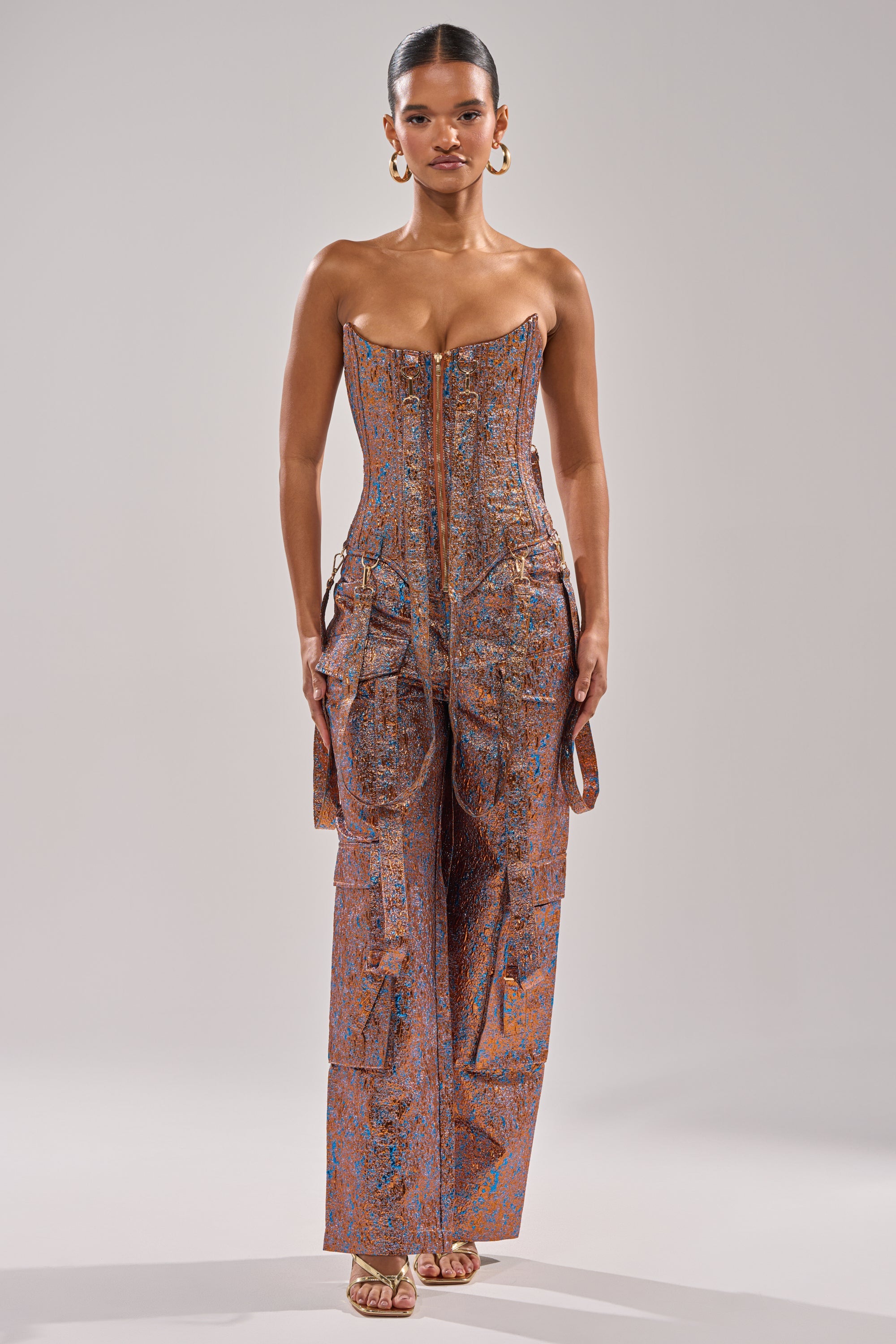 CHECK IT OUT BROCADE BRONZE CORSET