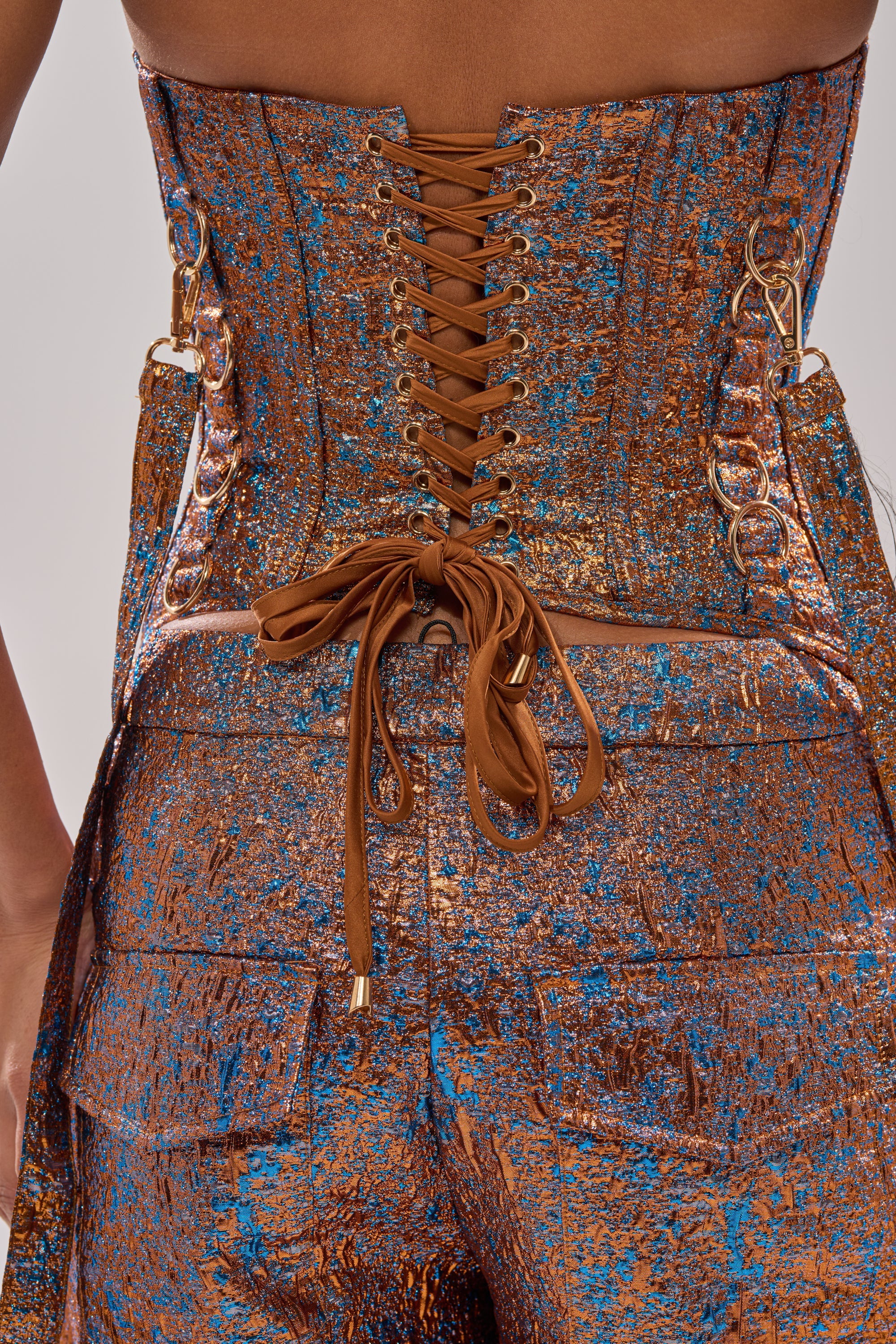 CHECK IT OUT BROCADE BRONZE CORSET