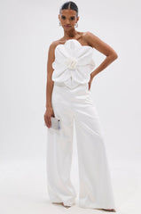 SUMMER BLOOMS WIDE LEG JUMPSUIT IN WHITE