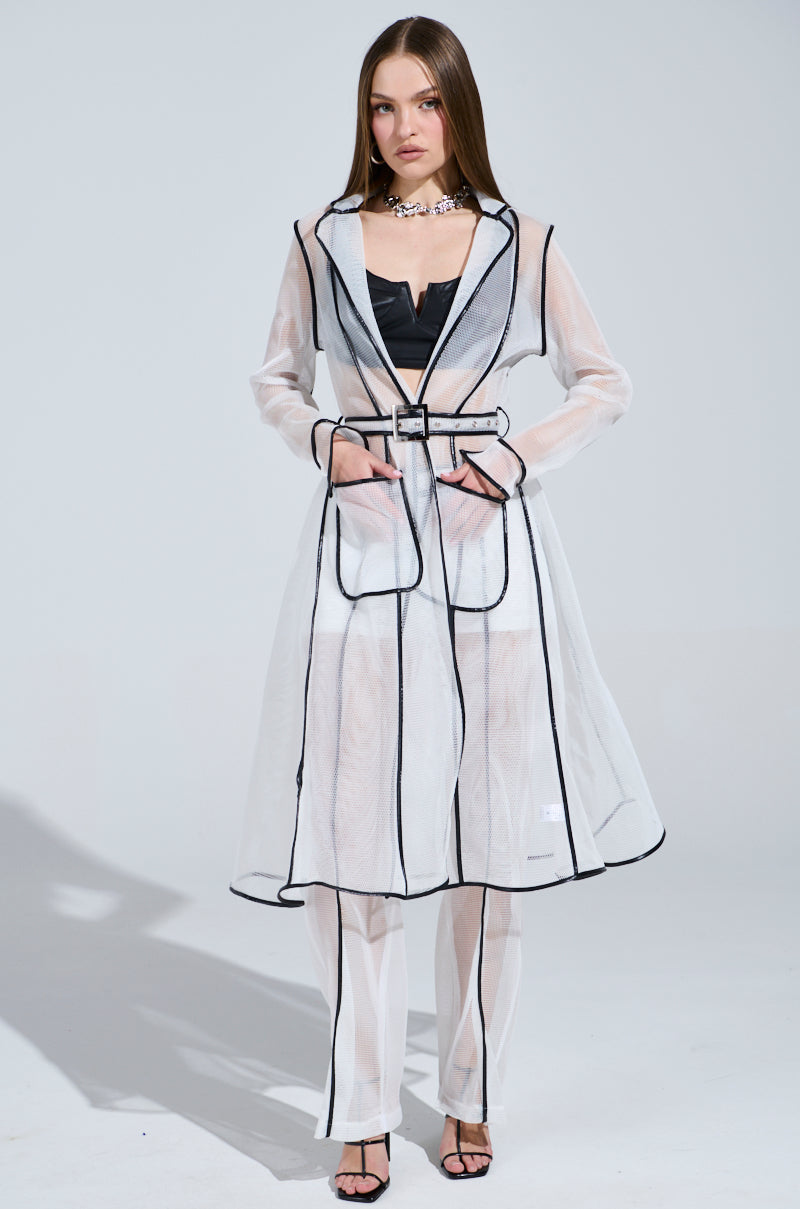 ONE TO WATCH MESH TROUSER IN WHITE
